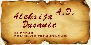 Aleksija Dušanić vizit kartica